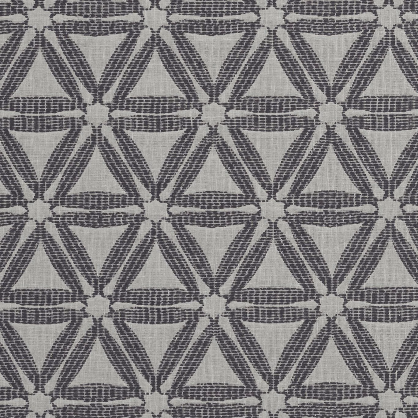 Charcoal woven diamond and triangle pattern over a pale grey ground