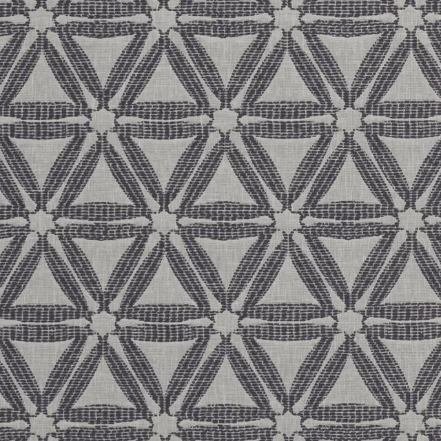 Charcoal woven diamond and triangle pattern over a pale grey ground