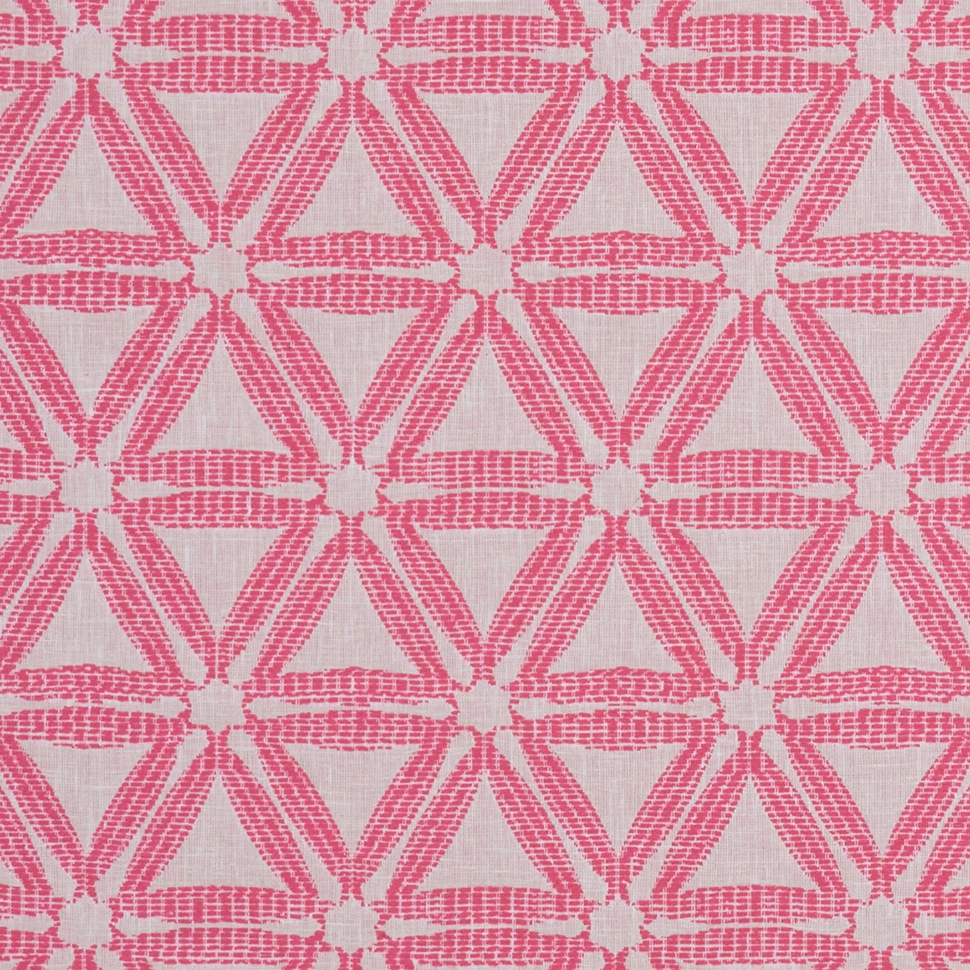Raspberry pink woven lattice with pale ground and tactile crosshatched texture