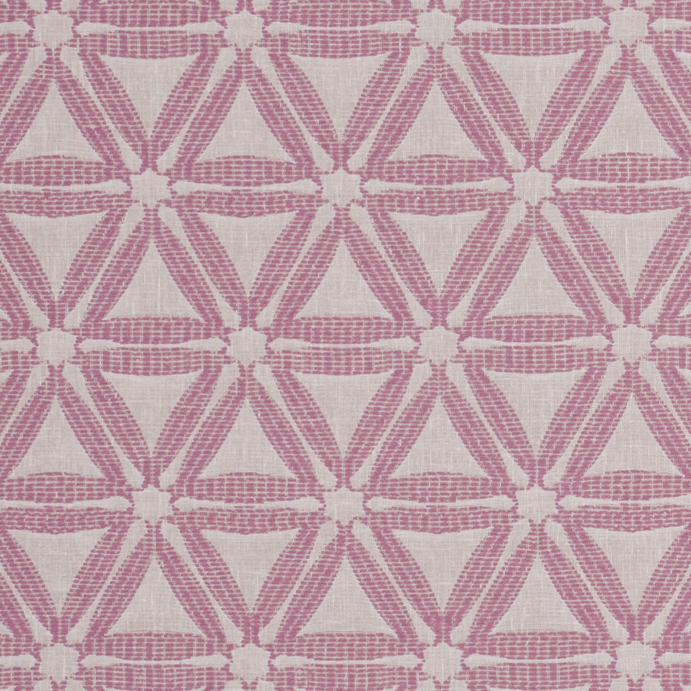 Muted violet geometric lattice woven across a warm ivory ground