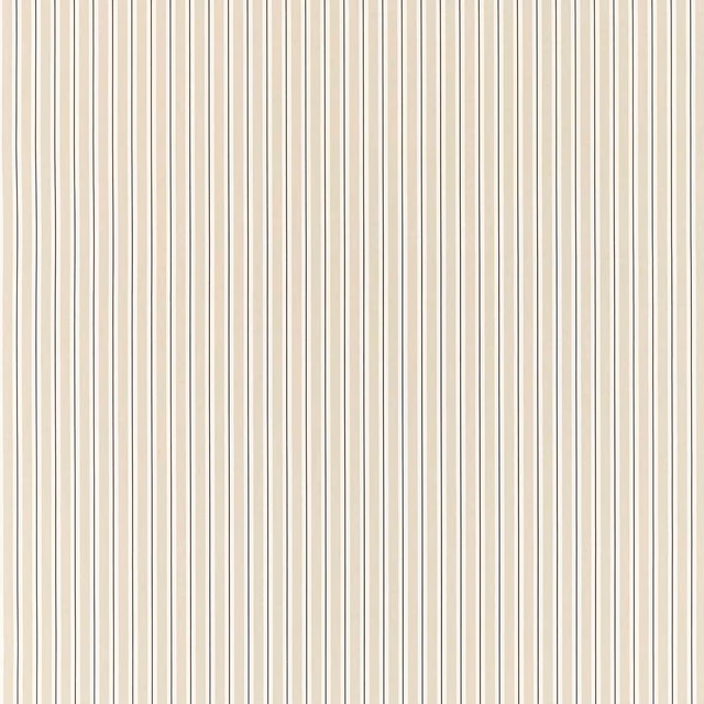 Warm cream fabric with fine vertical taupe-grey stripes and subtle woven texture