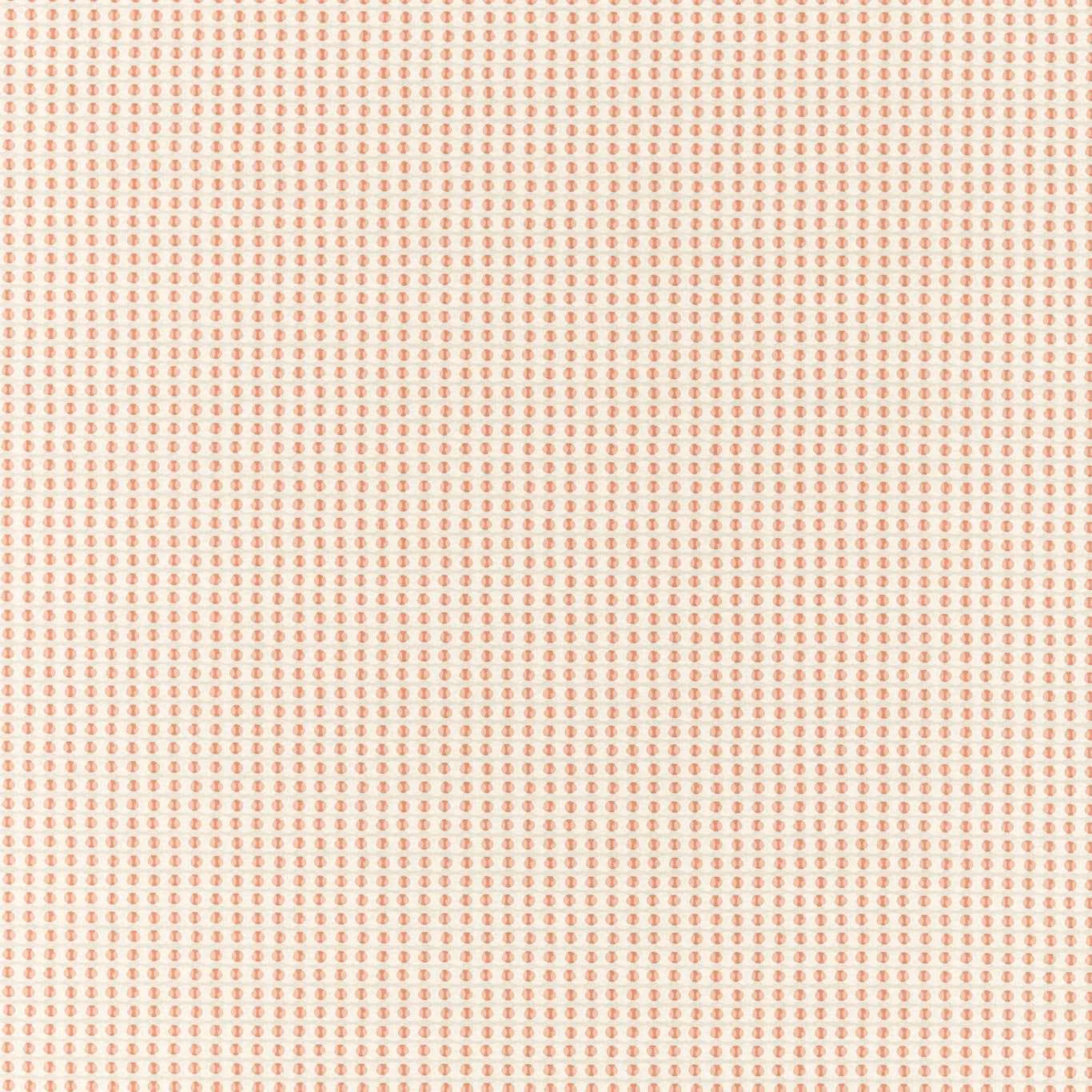 Cream woven fabric with tiny blush-pink oval motifs in a regular fine grid