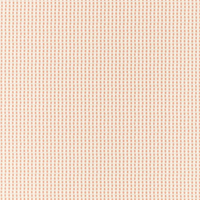 Cream woven fabric with tiny blush-pink oval motifs in a regular fine grid