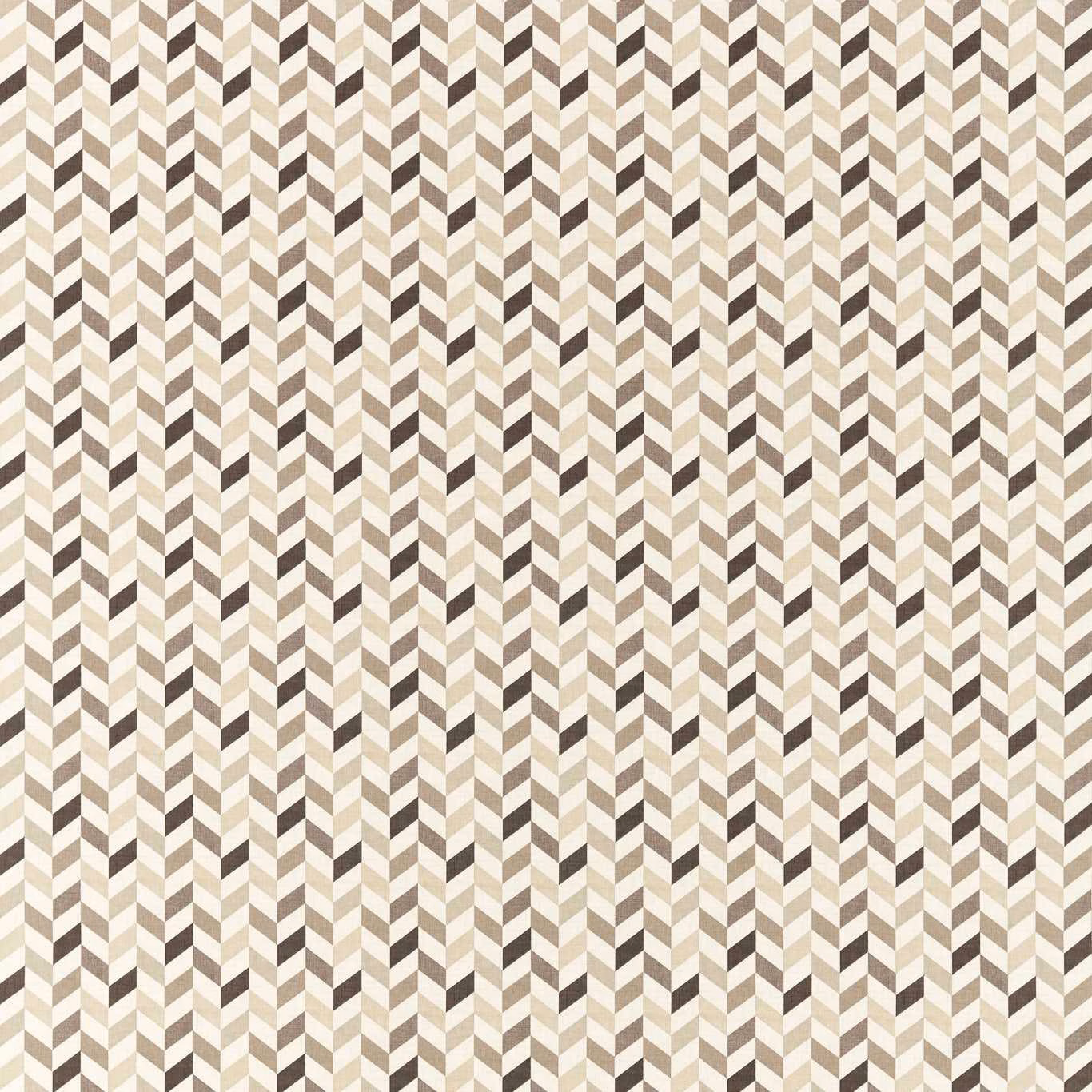 Cream and taupe zigzag columns with dark brown accents on a fine textile surface