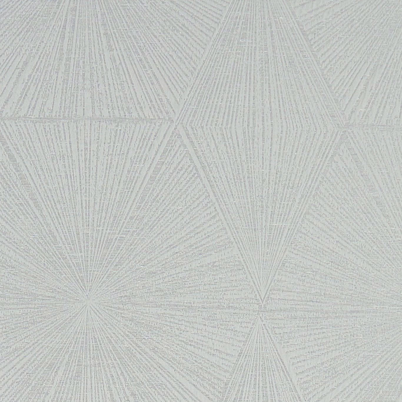 Pale silver-grey Geomo fabric with fine radiating triangular lines and woven texture