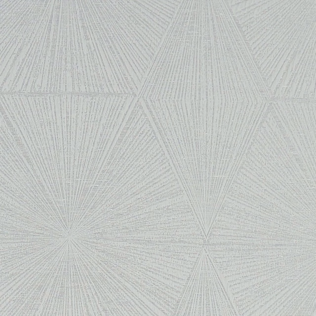 Pale silver-grey Geomo fabric with fine radiating triangular lines and woven texture