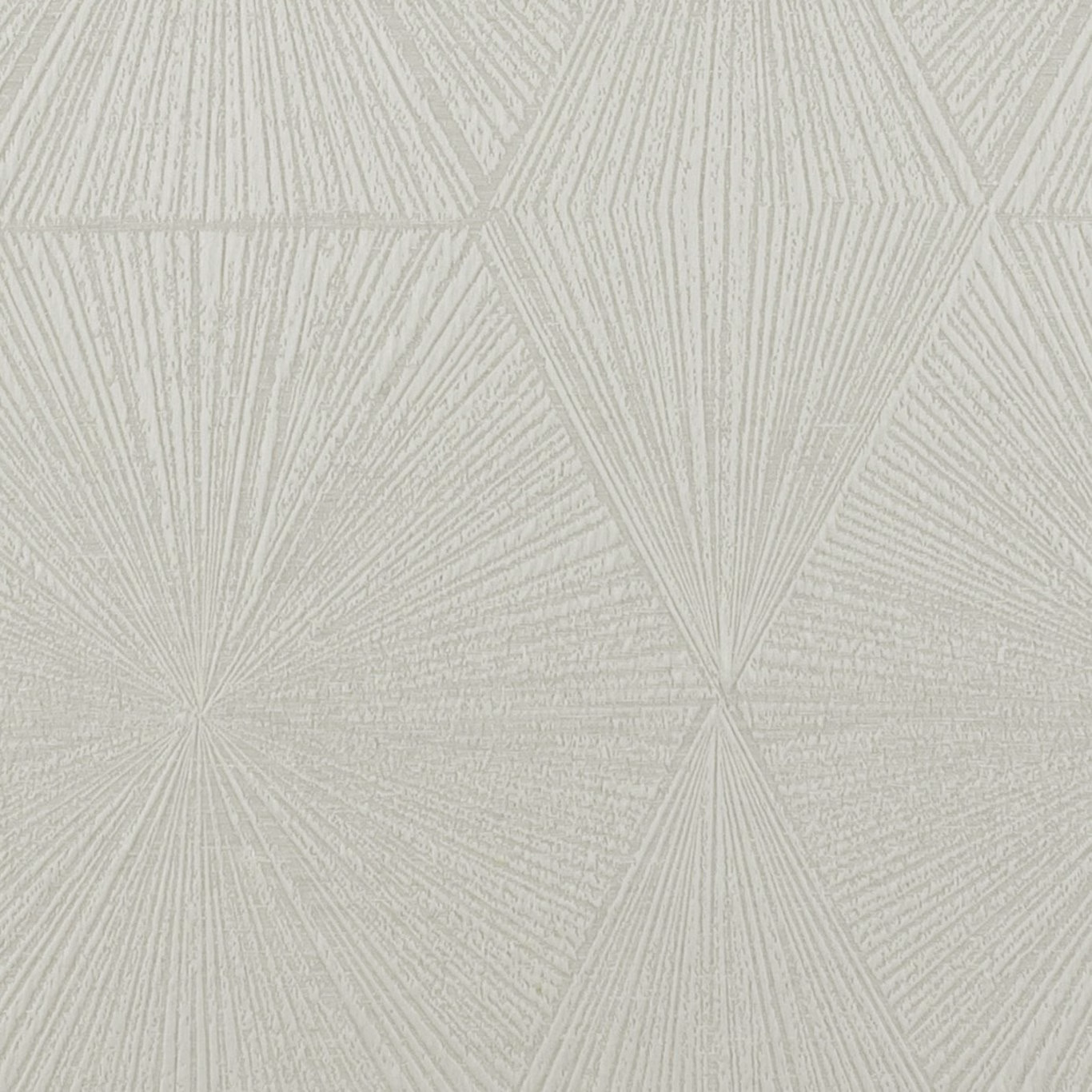 Pale taupe woven fabric with large radiating fan and triangular geometric motifs