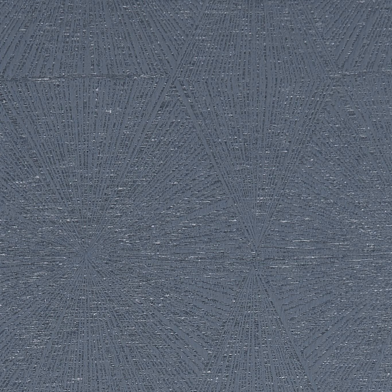 Dusky blue-grey geometric textile with radiating linear motifs and textured weave