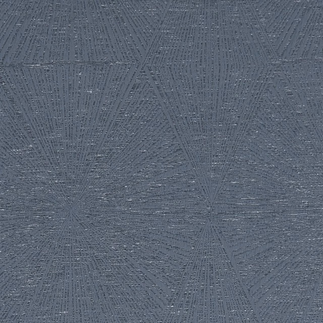 Dusky blue-grey geometric textile with radiating linear motifs and textured weave