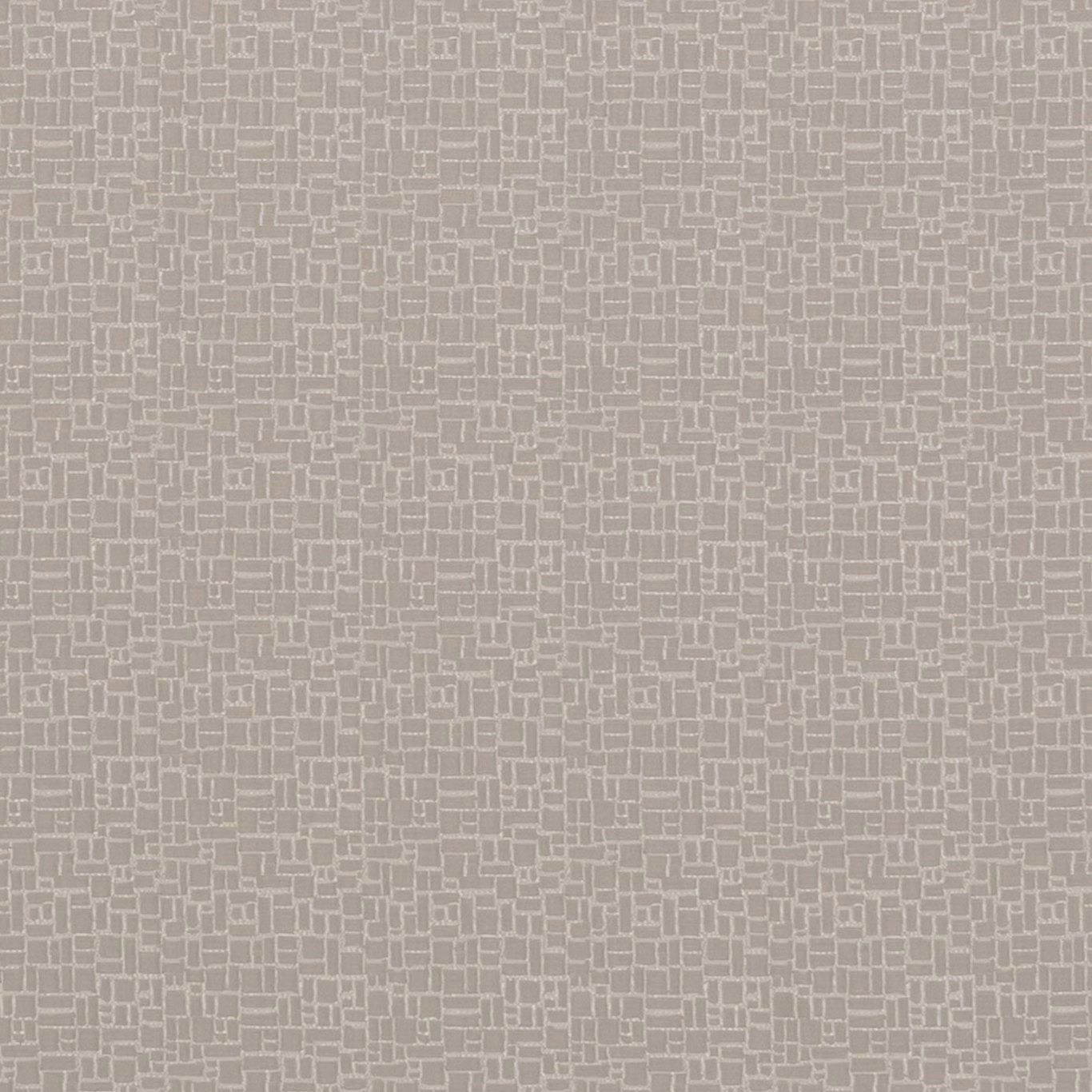 Muted taupe woven ground with pale maze-like lines in a close geometric repeat