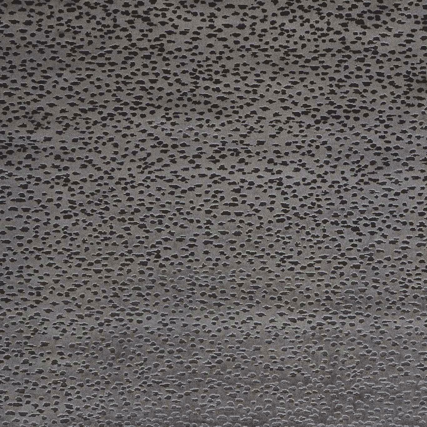 Deep espresso-brown upholstery fabric with dense charcoal pebble-like marks and tactile woven texture