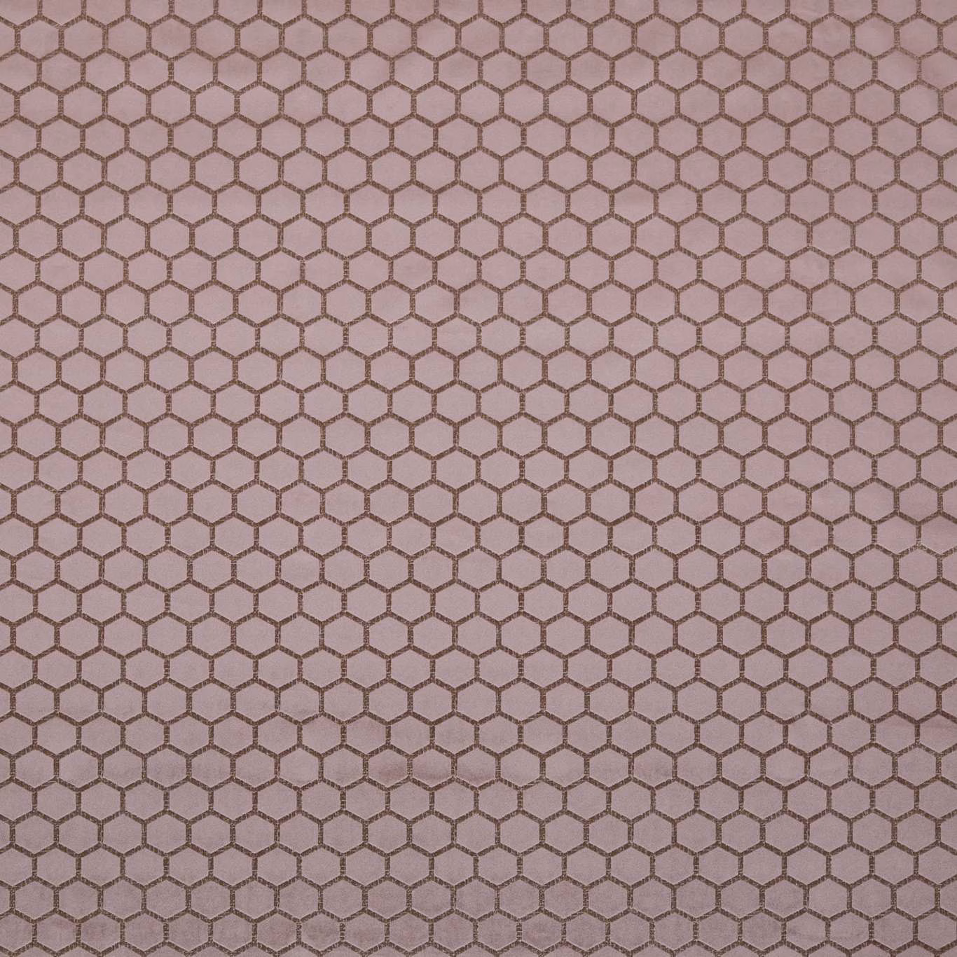 Muted mauve-taupe woven fabric with a fine dark hexagonal grid