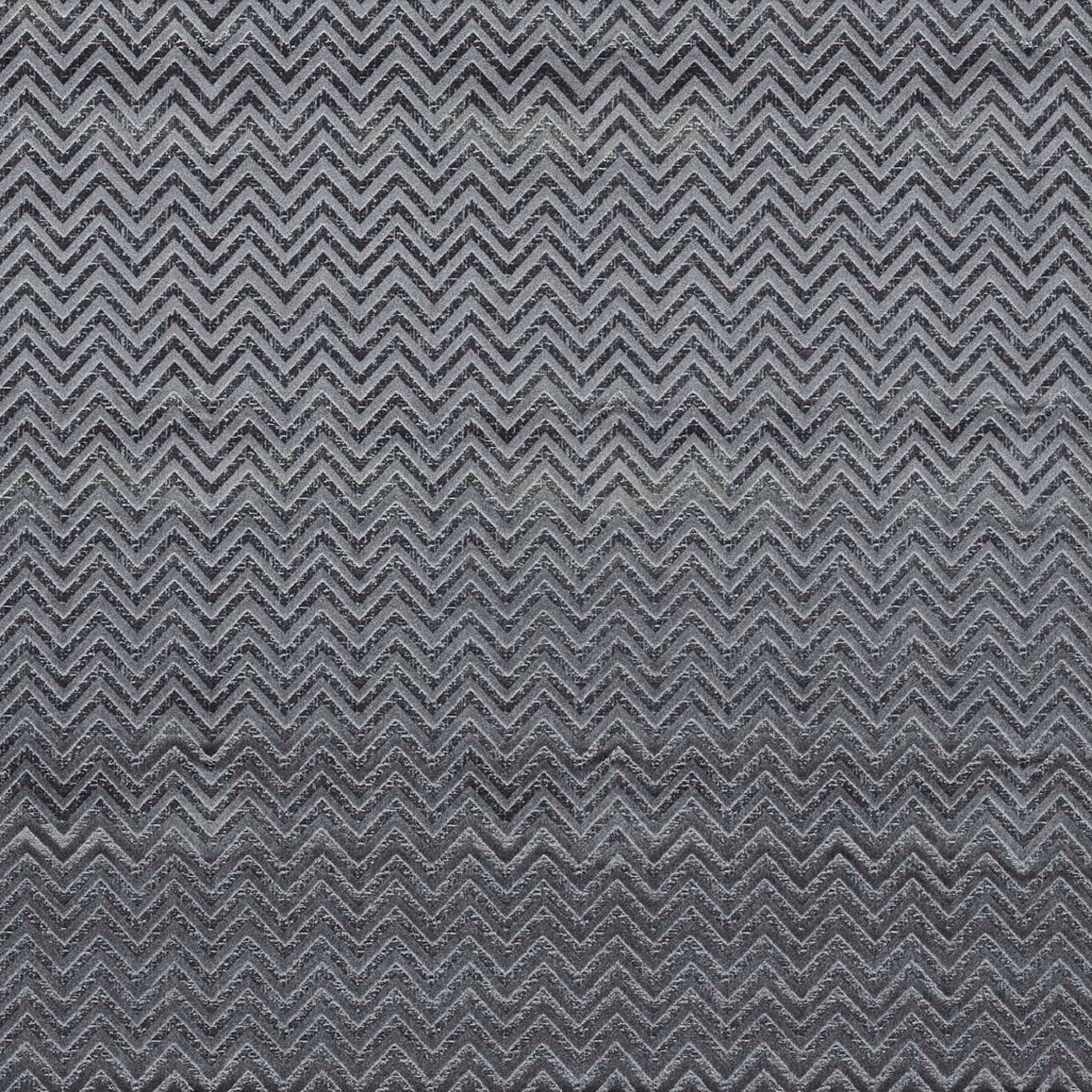 Espresso-charcoal woven fabric with fine, tightly spaced zigzag chevrons