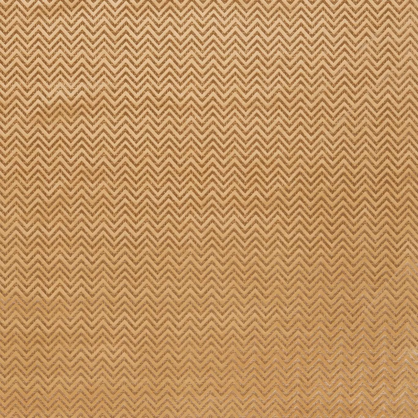 Muted ochre-gold fabric with fine brown chevron lines and a tactile woven texture