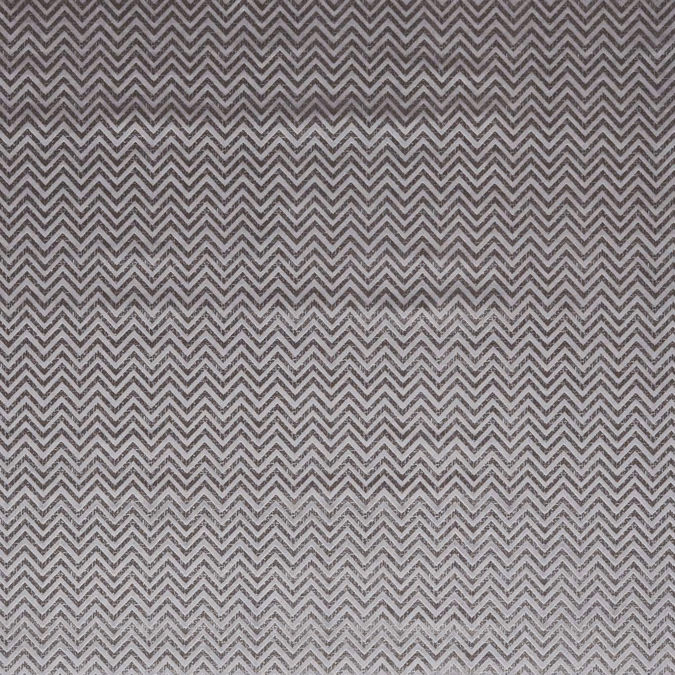 Smoky grey woven fabric with fine charcoal zigzag chevron pattern and subtle texture