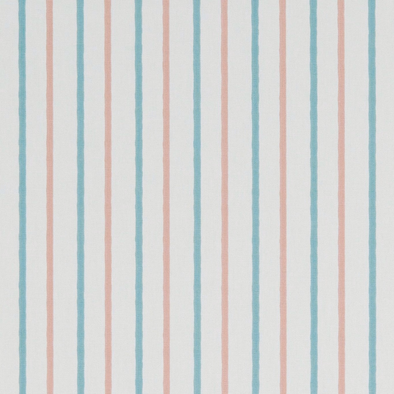 Walcott Pastel textile with narrow aqua and blush vertical stripes on cream