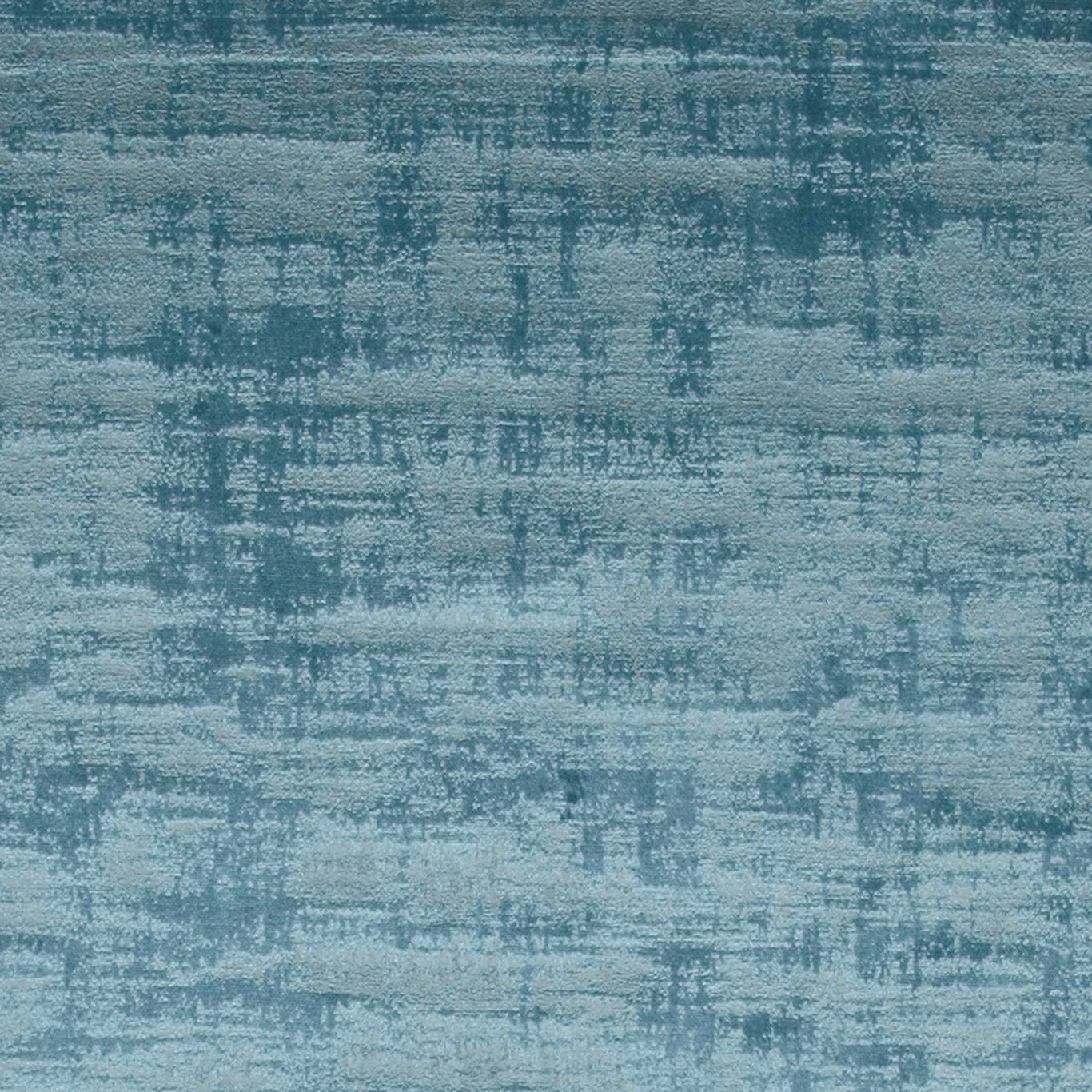 Muted blue-teal fabric with pale distressed horizontal woven bands and mottled texture