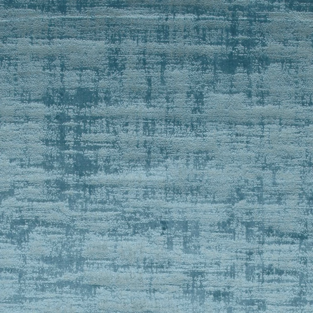 Muted blue-teal fabric with pale distressed horizontal woven bands and mottled texture