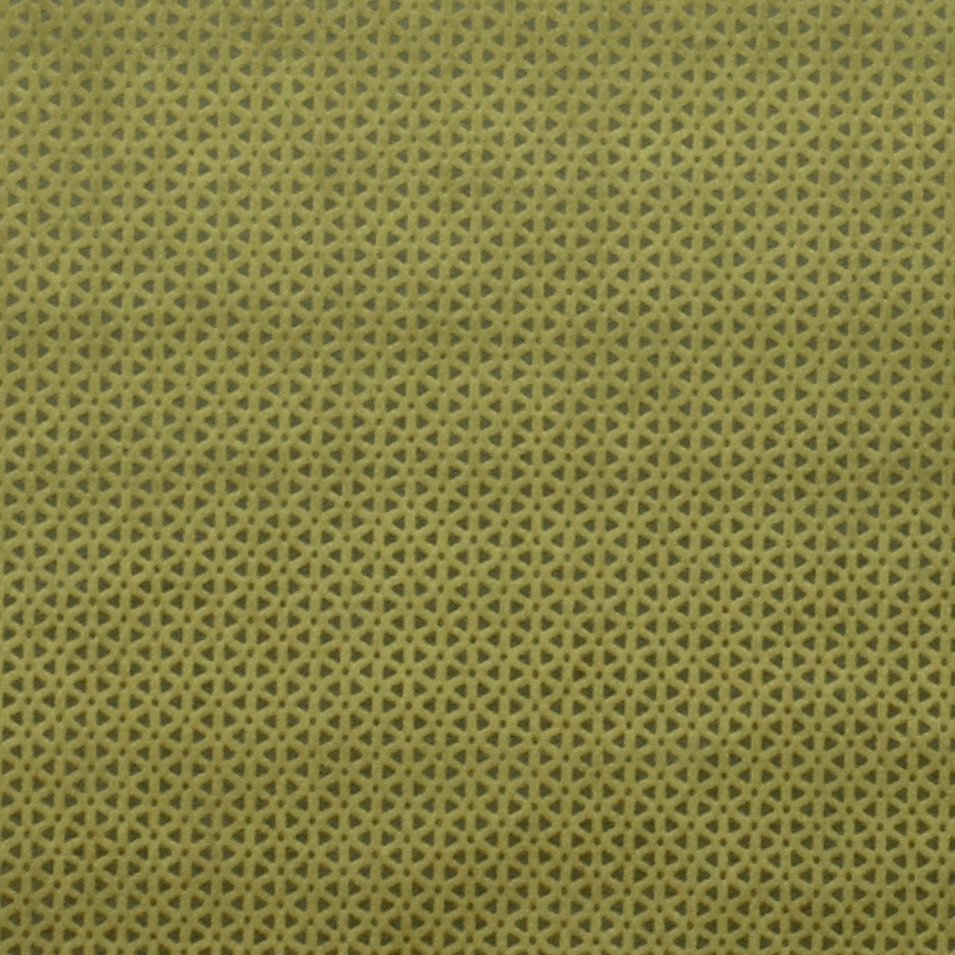 Muted olive-green woven fabric with a tiny interlocking geometric lattice texture