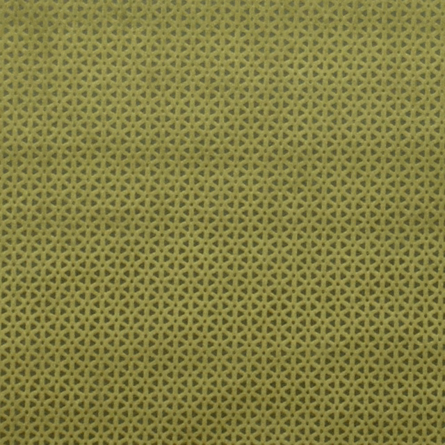 Muted olive-green woven fabric with a tiny interlocking geometric lattice texture