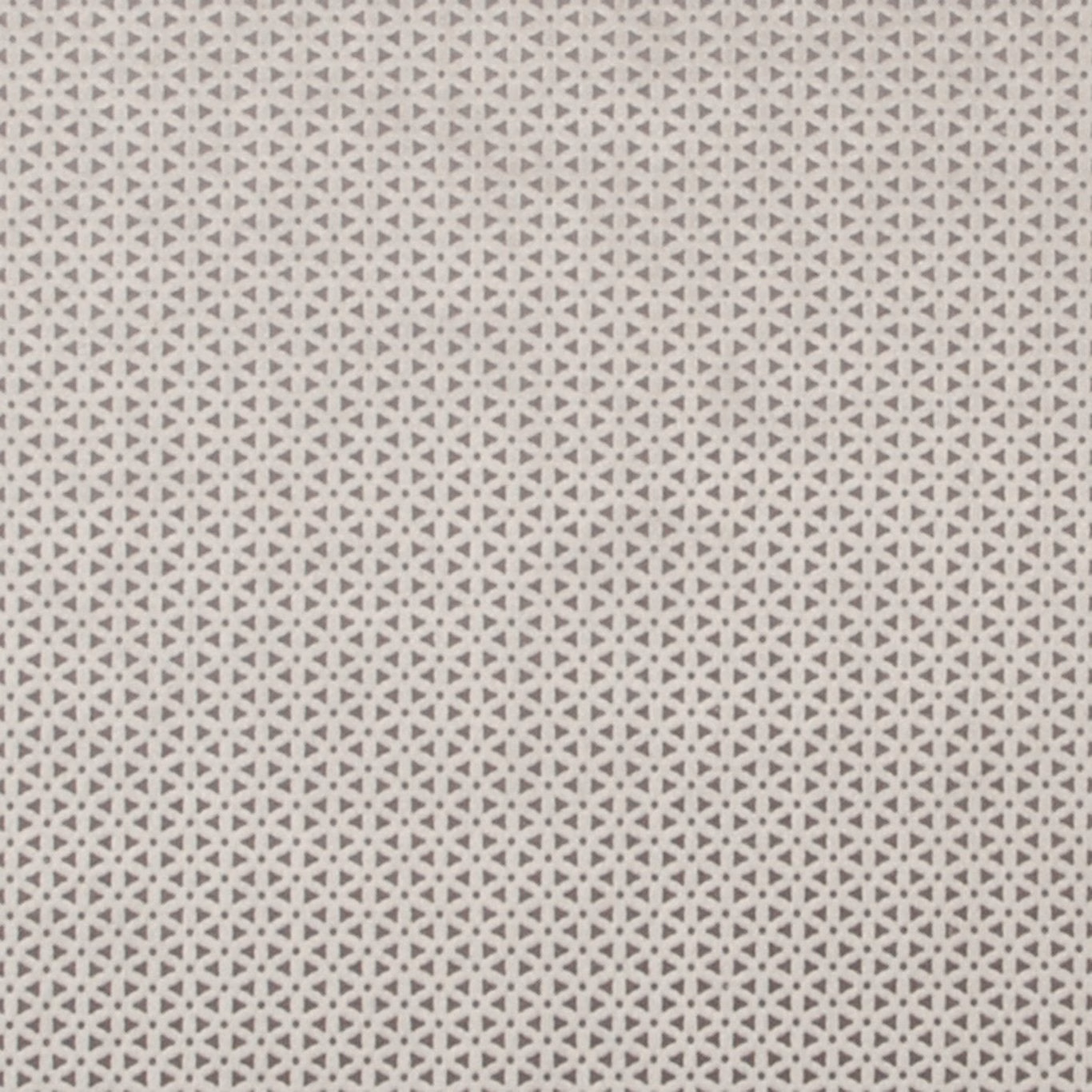 Close-up of Loreto Taupe fabric showing a tiny pale geometric lattice on taupe.
