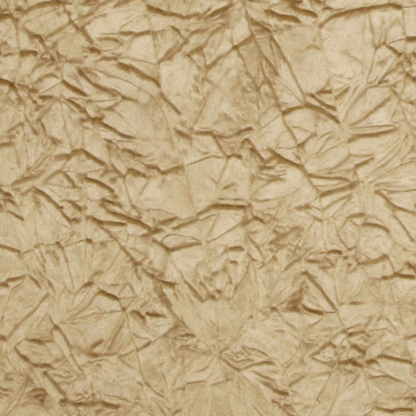 Warm gold fabric with irregular crumpled creases and softly burnished textured surface
