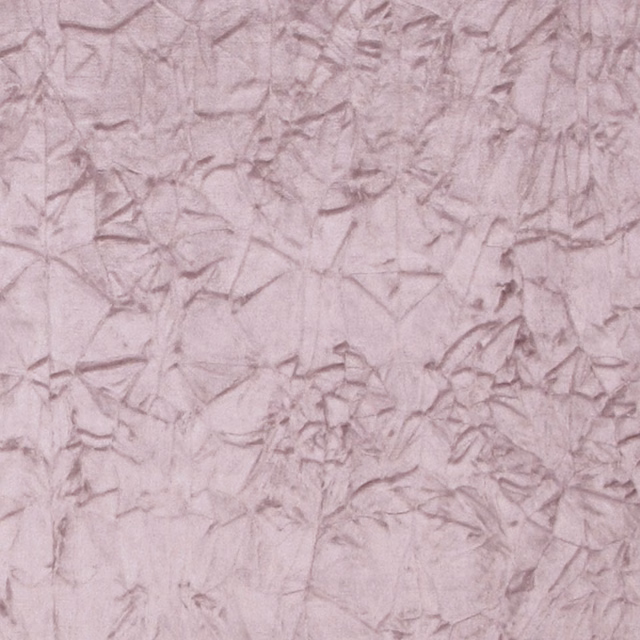 Dusty heather mauve fabric with crumpled lilac lines and soft tonal texture