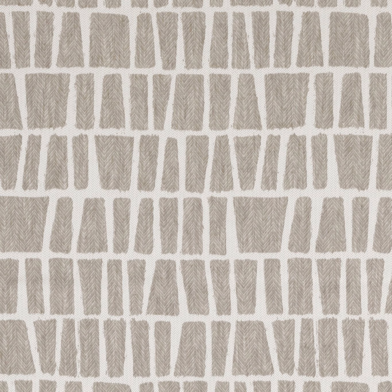 Warm greige Quadro textile with feathered chevron blocks in a gridded repeat