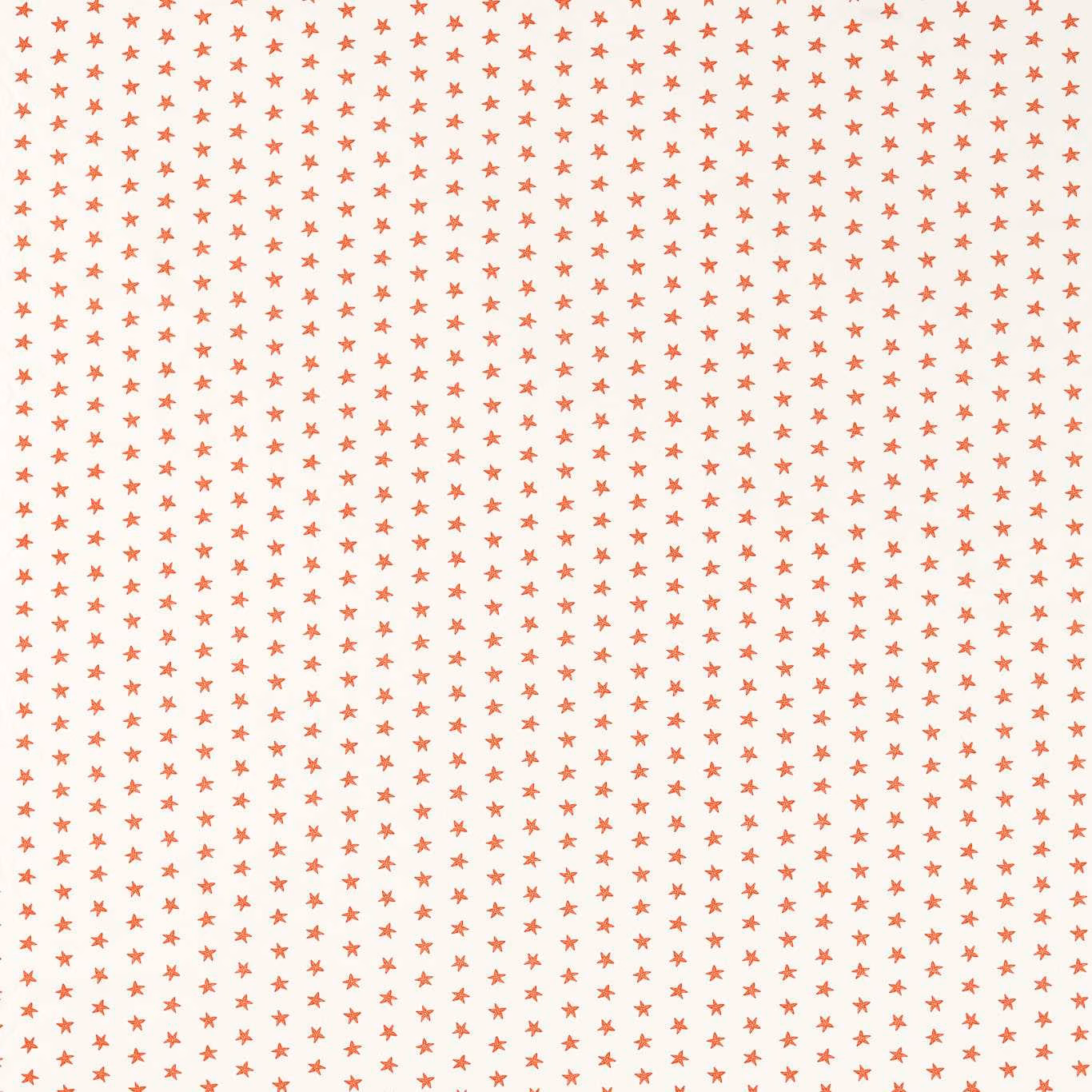 Cream textile scattered with tiny warm coral star motifs in even rows