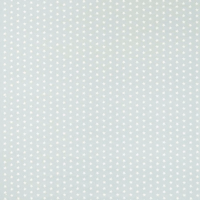 Pale mineral blue-grey fabric with tiny white scattered star motifs