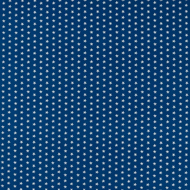 Deep navy textile with closely spaced white star motifs and a subtle woven texture