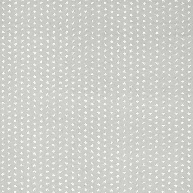 Pale smoke-grey fabric with a dense scattering of tiny white stars and subtle texture