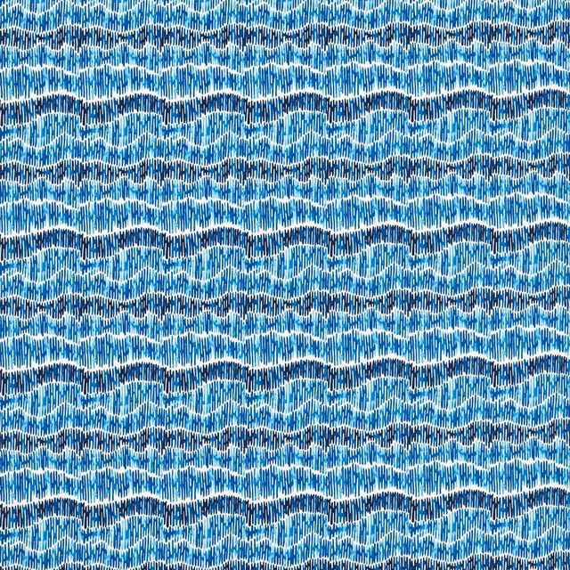 Layered marine-blue and white horizontal wave weave with fine vertical texture