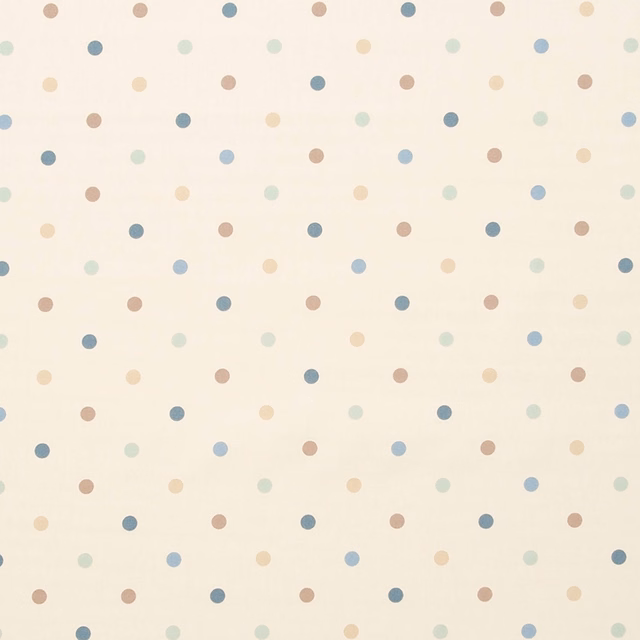 Cream fabric with scattered duckegg blue, sage, blush and ochre dots