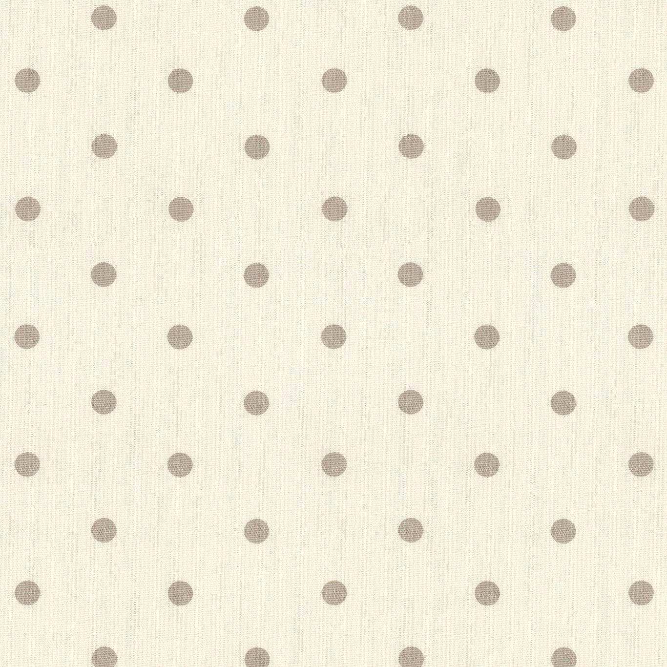 Warm ivory woven fabric with evenly spaced muted taupe-grey dots and subtle vertical texture