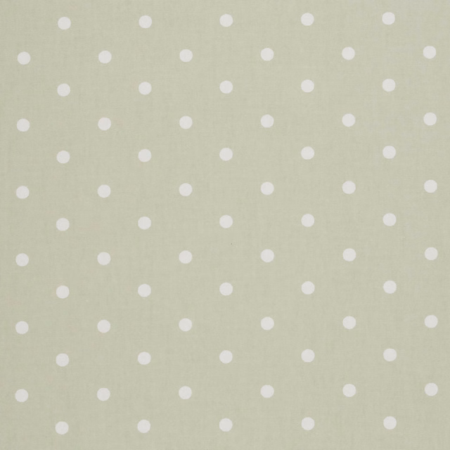 Muted sage woven fabric with evenly spaced soft white dots
