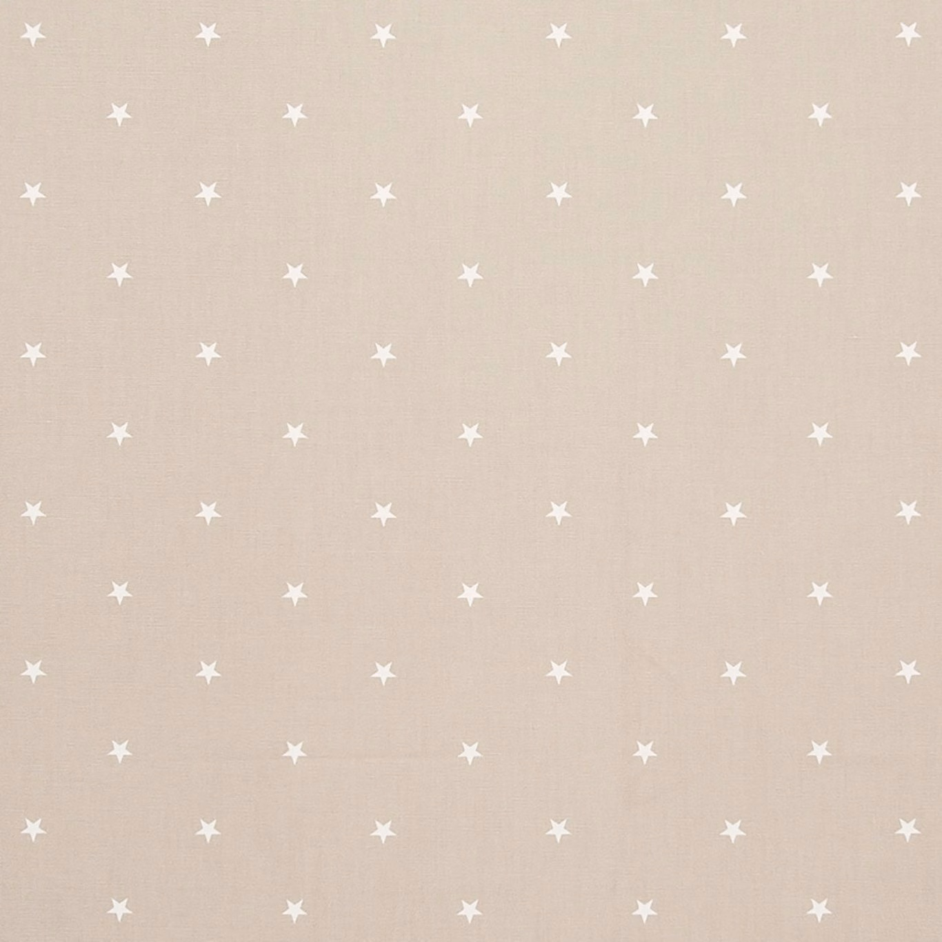Pale greige woven fabric with evenly spaced white star motifs and subtle texture