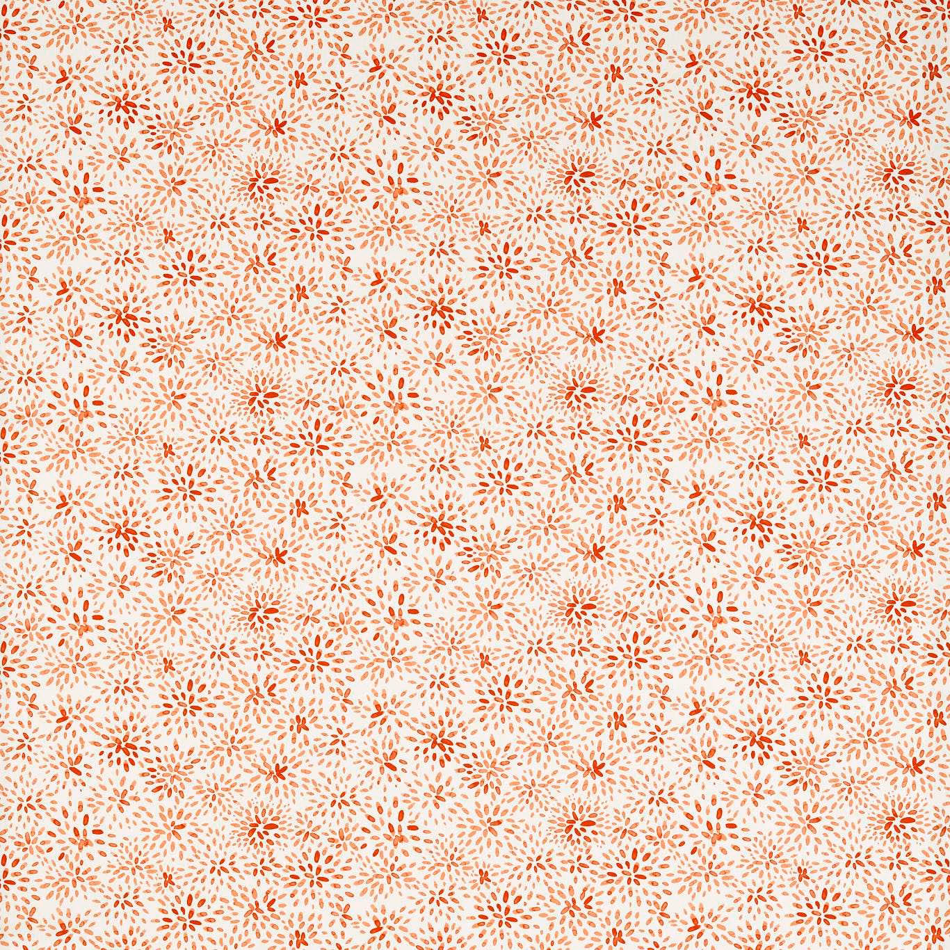 Cream fabric with scattered small rust floral starbursts and fine spice-toned flecks
