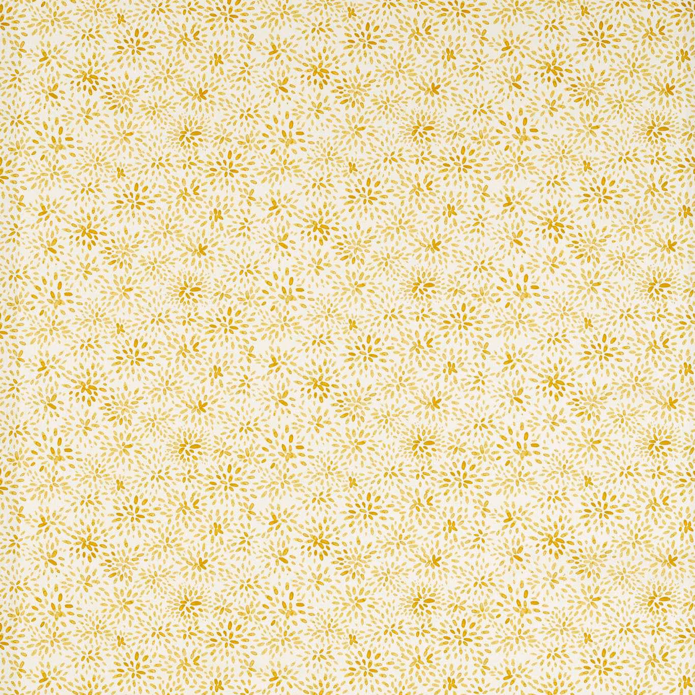 Ivory fabric covered in dense tiny sunshine-yellow botanical sprigs