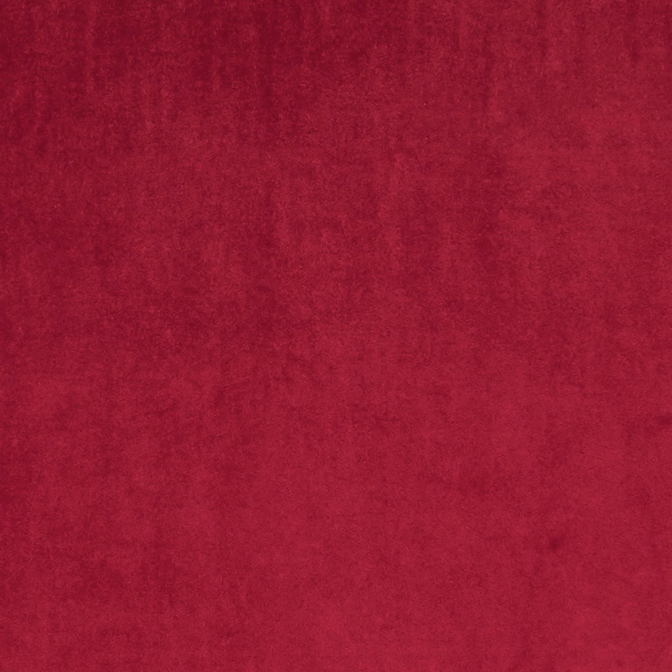 Deep scarlet red textile with softly mottled, velvety-looking plain surface