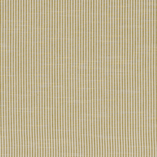 Muted olive and cream fine vertical stripe with a softly woven texture