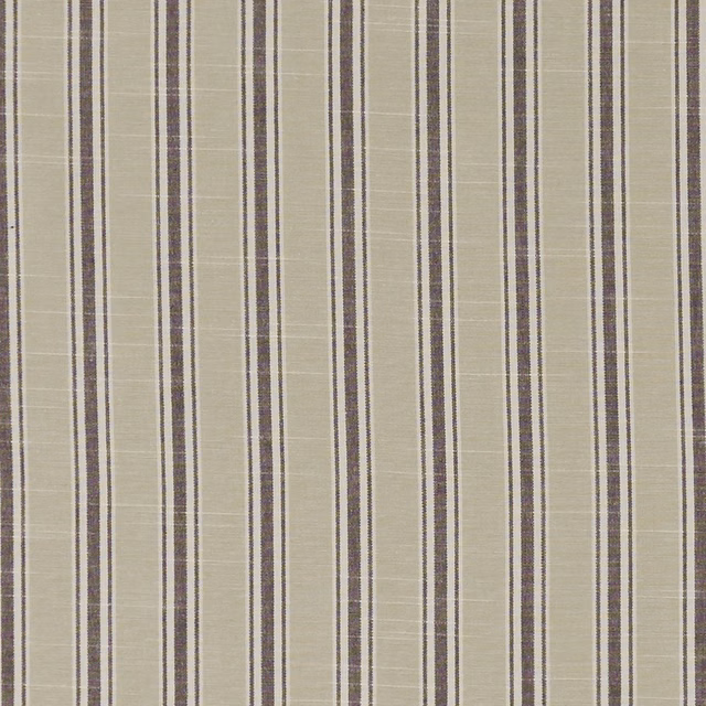 Charcoal and ivory woven fabric with fine vertical stripes and subtle horizontal texture