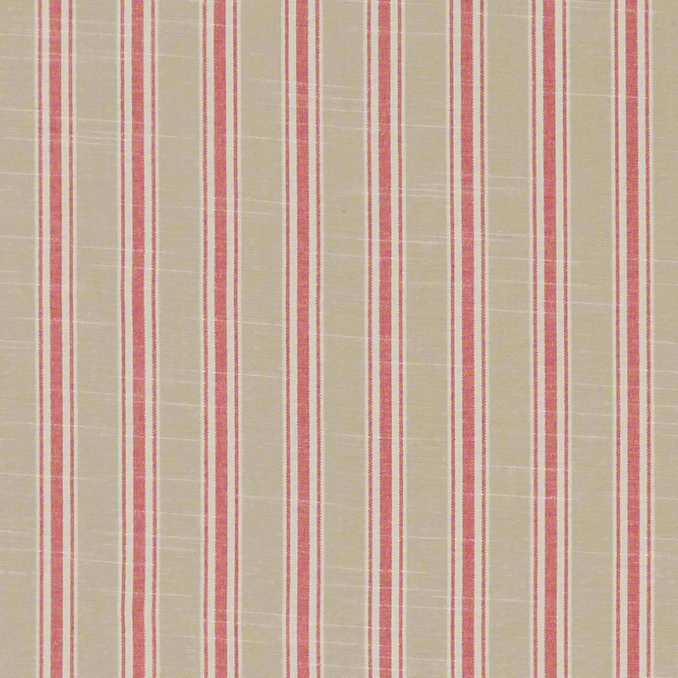 Muted fuchsia and cream vertical stripes on a pale oat woven ground