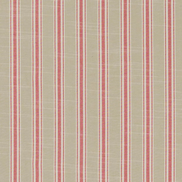 Muted fuchsia and cream vertical stripes on a pale oat woven ground