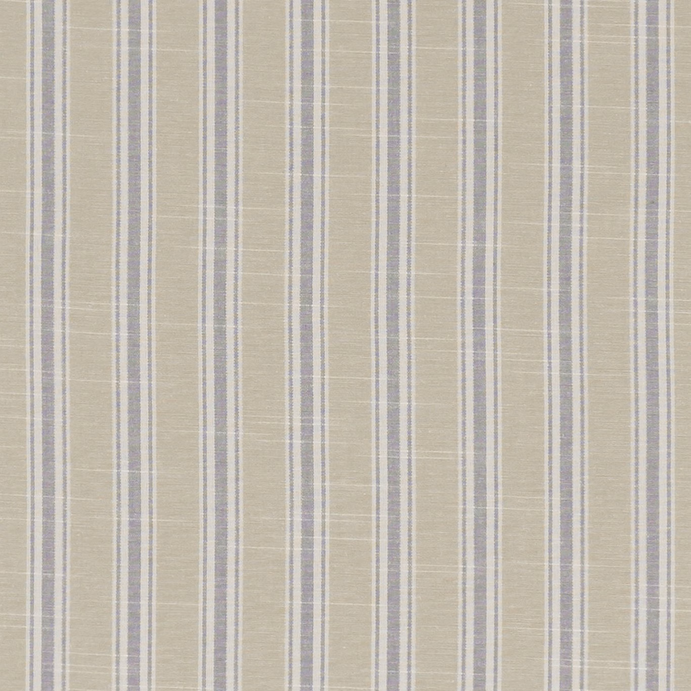 Pale mineral greige woven stripe with cool grey-lilac lines and fine texture