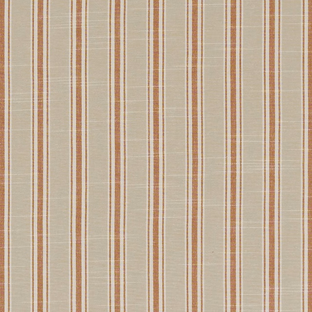 Warm spice and cream vertical stripe fabric with fine woven texture