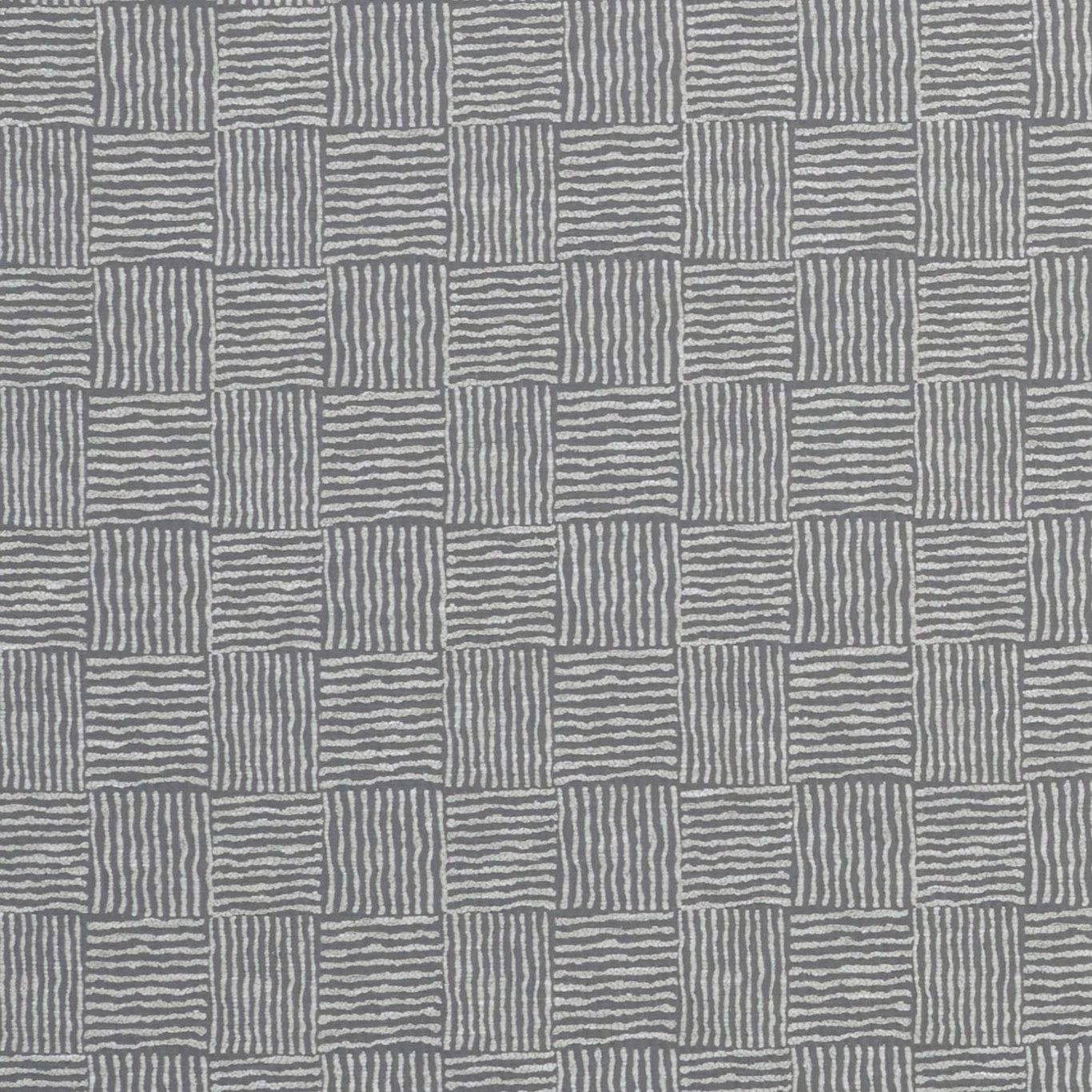 Cool pewter-grey textile with chalk lines forming alternating horizontal and vertical blocks