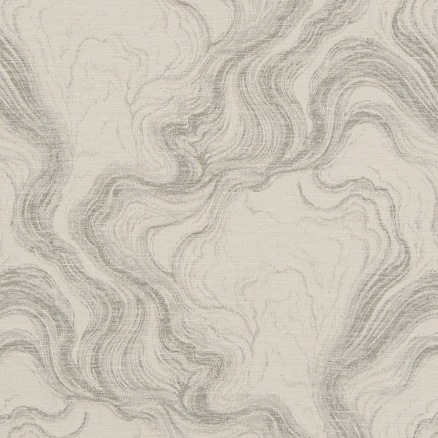 Cream textile with cool pebble-grey marbled swirls and fine woven texture