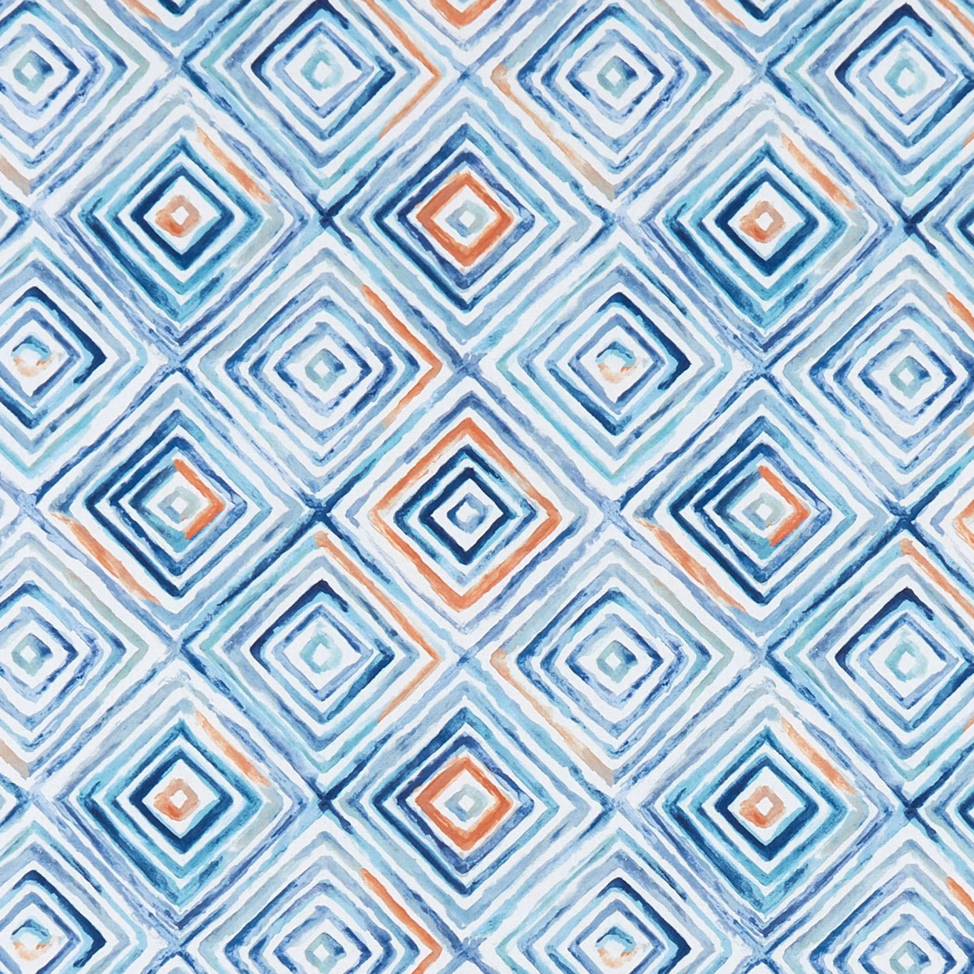 Washed denim and rust diamond pattern with layered, painterly lines