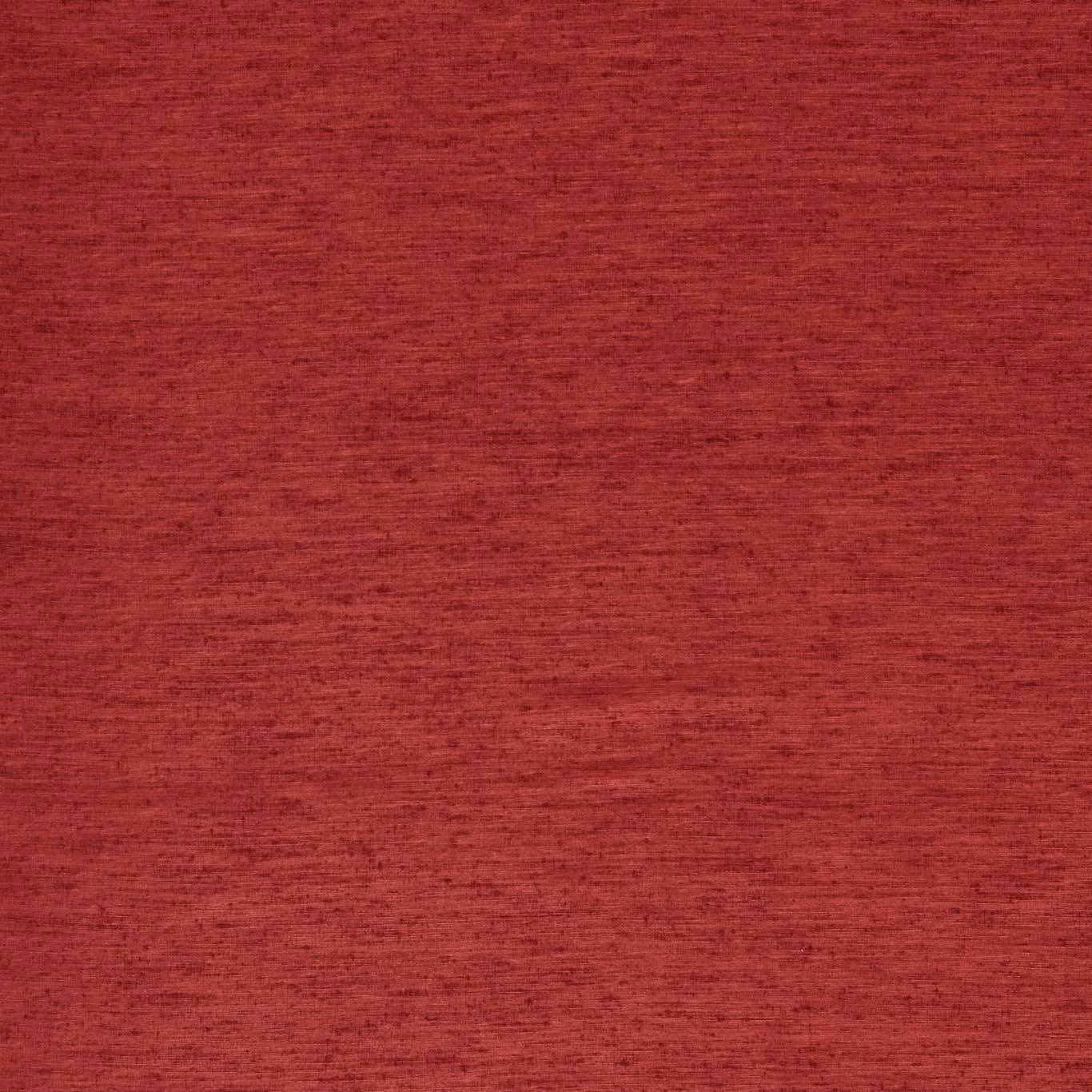 Deep ruby-red woven textile with fine horizontal slubs and softly varied shading